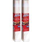 Defne Store Piknik Ağaç Bambu Çöp Şiş 25 CM–100'LÜ 113-P 2li Paket - 1BW-Beyaz