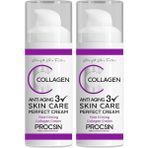 Defne Store Procsın Anti-Aging Etkili Collagen Krem, Yaşlanma & Kırışıklık Karşıtı, Cilt Sıkılaştırıcı & Yenileyici, Günlük Bakım, 50 ml (2 Paketi)