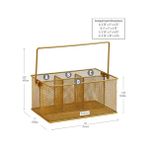 Defne Store Reader Gereçler Tutucu, Gümüş Eşya Düzenleyici, Caddesi, Çatal Bıçak Tutacağı, Mutfak, Metal Örgü, 10 "u x 7" G x 4.75" Y, Altın - Kestane Akaju - Option-1