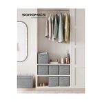 Defne Store Saklama Kutusu, 6'lı Set, Saplı Dokusuz Kumaş Düzenleme Kutuları, Kutu Saklama, 26 x 26 x 28 Cm, Küp Raf, Katlanır Kutu, Kıyafet Saklama Için, Gri Alacalı RFB026G01 - Option-1 - 001-Renkli