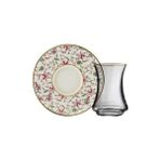 Defne Store Sandro Moreno 1453 Desen Yağmuru 12 Parça Altı Kişilik Çay Seti 110 ml - 1/100 Toz Ceviz