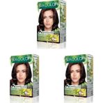 Defne Store Sea Color Amonyaksız, Vegan, Doğal, Besleyici Kalıcı Saç BOYASI%100 Beyaz Kapama (1 Paket 2 x 50 ml Boya & Oksidan) (Çikolata 5.77) (3 Paketi) - Option-1