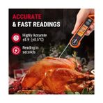 Defne Store Thermopro TP19H Su Geçirmez Dijital Et Termometresi, Otomatik Dönen Işıklı Ekran, Hareket Sensörlü Hızlı Okuyan Prob - -- - 000-Siyah
