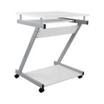 Defne Store Vasagle Çalışma Masası, 4 Tekerlekli Bilgisayar Masası, Pc Masası, Pürüzsüz Klavye Uzatma, Kolay Montaj, Yerden Tasarruf Sağlayan Z-Şekilli Pc Masası, Beyaz, LCD811W, 60 x 48 x 73 cm - Abanoz - Option-1