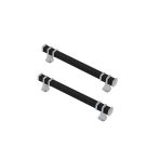 Defne Zamak Kulp Kare Çizgili Model Yüzüklü Tepsi Kulpu 12 CM (2 Adet) Siyah Üstü Gümüş