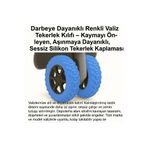 DefneAtes 8 Adet Silikon Valiz Bavul Tekerleği Kılıfı, Sessiz Koruyucu, Ofis Sandalyesi Tekerlek Kılıfı