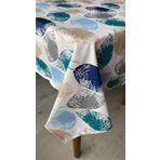 Defnelam Dertsiz Masa Örtüsü Duck Keten sıvı geçirmez 150 x 180 cm (Mavi Yaprak)