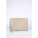 Defnella Bej Yılan Desenli Portföy Clutch Çanta 25x19 Cm