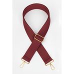 Defnella Bordo Polyester Kolon Ayarlanabilir Çanta Sapı - (125 CM) Gold Altın Metal Aksesuar ( 4cm )