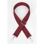 Defnella Bordo Polyester Kolon Ayarlanabilir Çanta Sapı - (125 CM) Gümüş Metal Aksesuarlı ( 4cm )