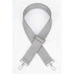 Defnella Gri Polyester Kolon Ayarlanabilir Çanta Sapı - (125 CM) Gümüş Metal Aksesuarlı ( 4cm )