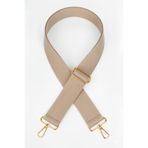 Defnella Vizon Bej Polyester Kolon Ayarlanabilir Çanta Sapı - (125 CM) Gold Altın Metal Aksesuar ( 4cm )
