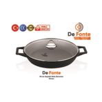 DeFonte Döküm Demir Çap 36 cm Kavurma Tavası + Yuvarlak CAM KAPAK