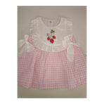 Defoshbaby ÇİLEKLİ PİTİKARE KIZ BEBEK ELBİSESİ Pembe-18 Ay
