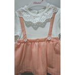 Defoshbaby DANTEL YAKA DETAYLI UZUN KOLLU KIZ BEBEK ELBİSESİ ŞEKER PEMBESİ-12-18 AY