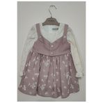 Defoshbaby DANTELLİ ÇİÇEKLİ BUSTİYER DETAYLI BEBEK ELBİSESİ LİLA-9 Ay