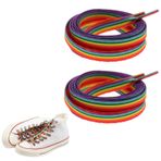 Defresit 140 cm gökkuşağı ayakkabı bağcığı, renkli dikey desen, spor ayakkabı, ayakkabı ve spor koşu ayakkabısı için zengin renk tonları, Rengarenk, Ölçü Birimi