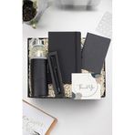 Defter & Deri Kılıflı 500 Ml Su Matarası & Mat Roller Kalem & Dikişli Mini Not Defteri Hediye Seti