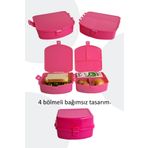 Deftion 4 Bölmeli Yemek Kabı Sandviç Kutusu Lunchbox Lunch Box Beslenme Bölmeli Yemek Kabı Yemek Kutusu Pmbe