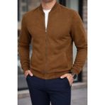 Defy Moda Erkek Önden Fermuarlı Içi Astarlı Süet Ceket - XL - Kahve
