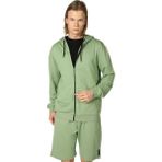 Defy's Arda Erkek %100 Pamuk 2 İplik Şardonsuz Oversize Kapüşonlu Fermuarlı Haki Sweatshirt - Haki Yeşil