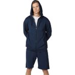 Defy's Arda Erkek %100 Pamuk 2 İplik Şardonsuz Oversize Kapüşonlu Fermuarlı Lacivert Sweatshirt - XL