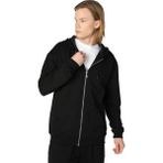 Defy's Arda Erkek %100 Pamuk 2 İplik Şardonsuz Oversize Kapüşonlu Fermuarlı Siyah Sweatshirt - XL