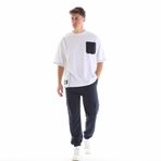 defy's Bisiklet Yaka Kısa Kollu Oversize Fit Cep Detaylı Tişört, L, DREW, BEYAZ, Erkek