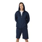 defys Defy's Arda Erkek %100 Pamuk 2 İplik Şardonsuz Oversize Kapüşonlu Fermuarlı İndigo Sweatshirt