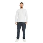 defy's Erkek Beli Lastikli Düz Paça Cepli Regular Fit Pantolon Lacivert-Beyaz, M