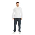 defy's Erkek Beli Lastikli Düz Paça Cepli Regular Fit Pantolon Lacivert-Beyaz, S