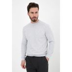 Defy's Erkek Bisiklet Yaka Dokulu Regular Fit Basic Sweatshirt Gri Melanj - Açık Gri Melanj