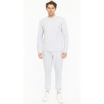 Defy's Erkek Bisiklet Yaka Uzun Kollu Regular Fit Basic Tişört Kar Melanj - XL