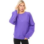 defys Kadın Bisiklet Yaka Kol Detaylı Oversize Fit Basic Sweatshirt Mor