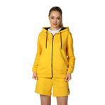 defy's KADIN KAPÜŞONLU FERMUARLI SWEATSHIRT, Sarı, S