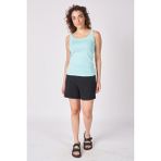 Defy's Kadın U Yaka Sıfır Kol Regular Fit Basic Geniş Askılı Tişört Turkuaz - XL