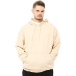 Defy's Shark Erkek Tüylenme Yapmayan Geniş Kalıp İçi Polarlı 3 İplik Bej Melanj Kapüşonlu Basic Sweatshirt - 3XL