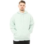 Defy's Shark Erkek Tüylenme Yapmayan Geniş Kalıp İçi Polarlı 3 İplik Yeşil Melanj Kapüşonlu Basic Sweatshirt - 2XL
