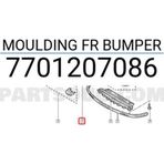 Dega Renault Clio Ön Tampon Bandı Sağ 2001-2005 (Oem No: 7701207086)
