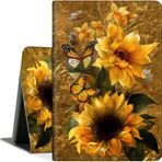 DEGDFSGR Samsung Galaxy Tab S7 FE 2021/Galaxy Tab S8 Plus 2022/Tab S8+/S7 Plus 2020 12,4 inç, PU Deri Katlanır Stand Koruyucu Tablet Kılıfı Otomatik Uyandırma/Uyku, Sarı Ayçiçeği