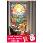 DEGE HOME Şeffaf, Desen Baskılı, Yapışkanlı Folyo. Duşakabin, Balkon, Mutfak, Banyo, Ofis Camı. Desen No:13008
