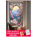 DEGE HOME Şeffaf, Desen Baskılı, Yapışkanlı Folyo. Duşakabin, Balkon, Mutfak, Banyo, Ofis Camı. Desen No:13015