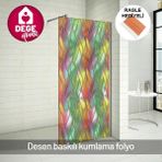 Dege Home Vitray Desenli Buzlu Cam Folyosu. Duşakabin, Mutfak, Banyo, Ofis Camı. Desen No: 11004 - 60 x 200 cm - Renkli