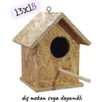 Değerli Hobi Ahşap Kuş Yuvası Dış Mekan 13x18 cm Suya Dayanıklı Malzeme