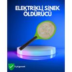 Değirmen Grup Pil ile Çalışan Elektrikli Sivrisinek Raketi | Kimyasal Içermeyen Hijyenik Çözüm - Lisinya