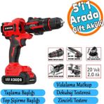 Değiştirilebilir Başlıklı Akülü 5'Li Set 20 V 2.0 Ah Taşlama Matkap Dekubaj Testere Pala Top Şişirme
