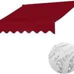 Değiştirilebilir Su Geçirmez Dış Mekan Veranda Gölgelik Geri Çekilebilir Abajur, Bahçe, Avlu, Ön Bahçe için Dayanıklı Polyester Üst Kapak, Ön Volanlı Kanvas Güneşlik