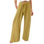 Degrade gevşek Fit pantolon pantolon kadınlar için sonbahar yaz spor Yoga alevlendi geniş bacak pantolon pantolon kadınlar 2025, E-14 Hardal Sarısı, XL