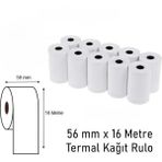 Deha Tedarik 56MM x 16 mt Yazar Kasa Rulosu - Pos Rulosu - Termal Kağıt - 1 Koli 600 Adet