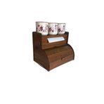 dehaberk Ekmek Kutusu,ceviz Renk Ahşap Ekmeklik, Kapaklı Ahşap Ekmek Saklama Dolabı,bread Box